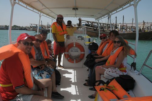 The group sets sail for the oyster beds
