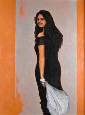 Shaikh Rashids daughter Noor, a recent work in oil 